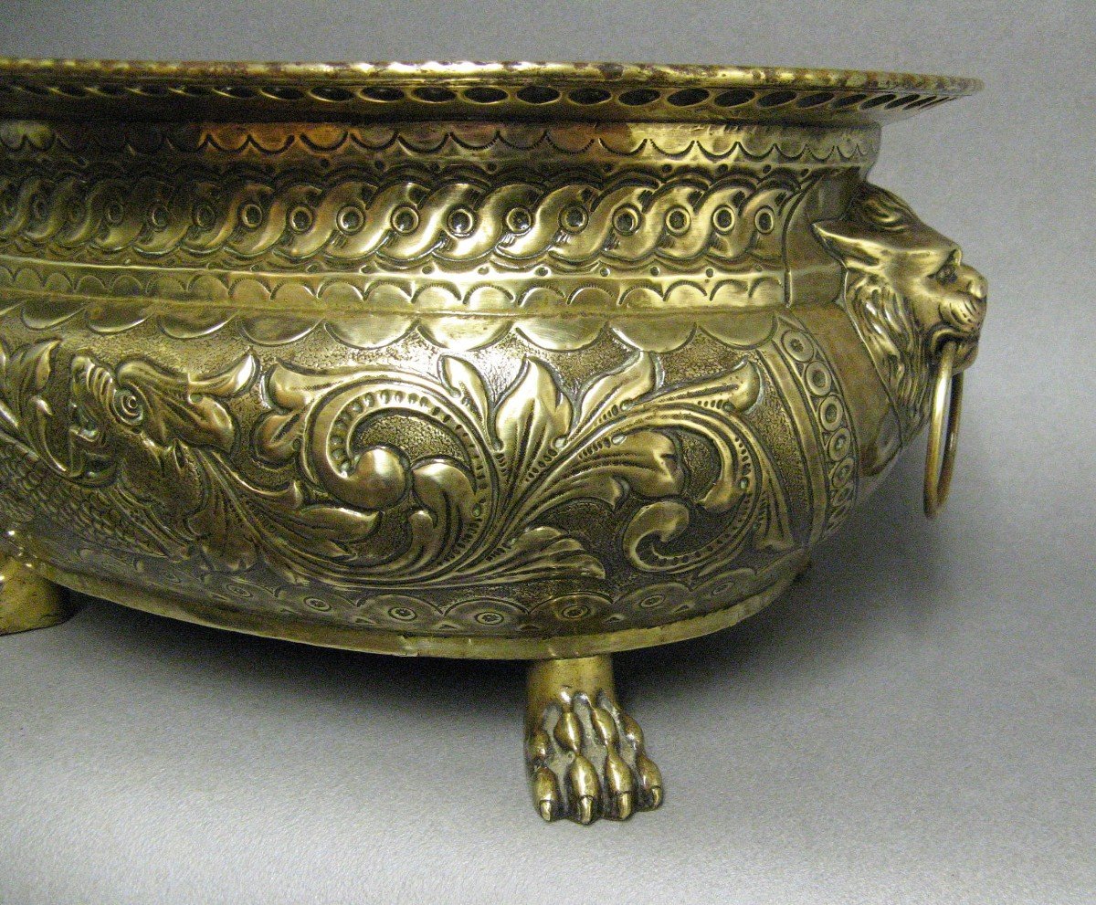 Oval Brass Planter, Late 18th-early 19th Centuries.-photo-3