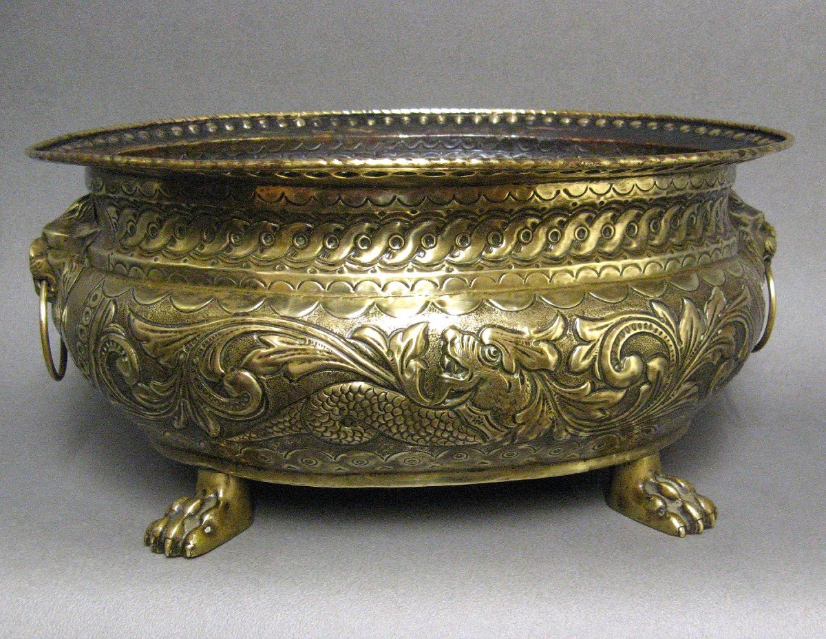 Oval Brass Planter, Late 18th-early 19th Centuries.