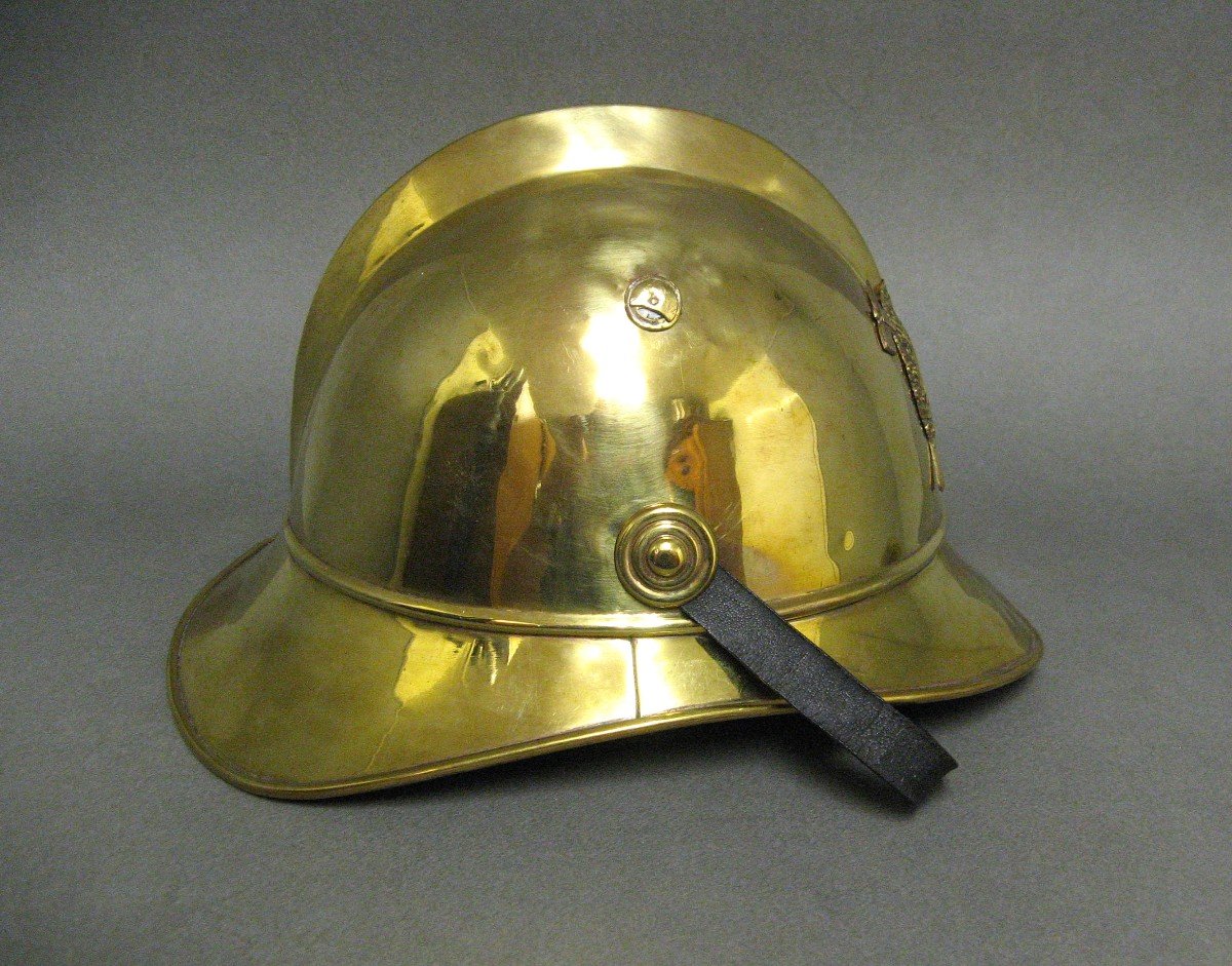 Helmet Of The Firefighters Of The Imperial Territory Of Alsace-lorraine, 1871-1919.-photo-3