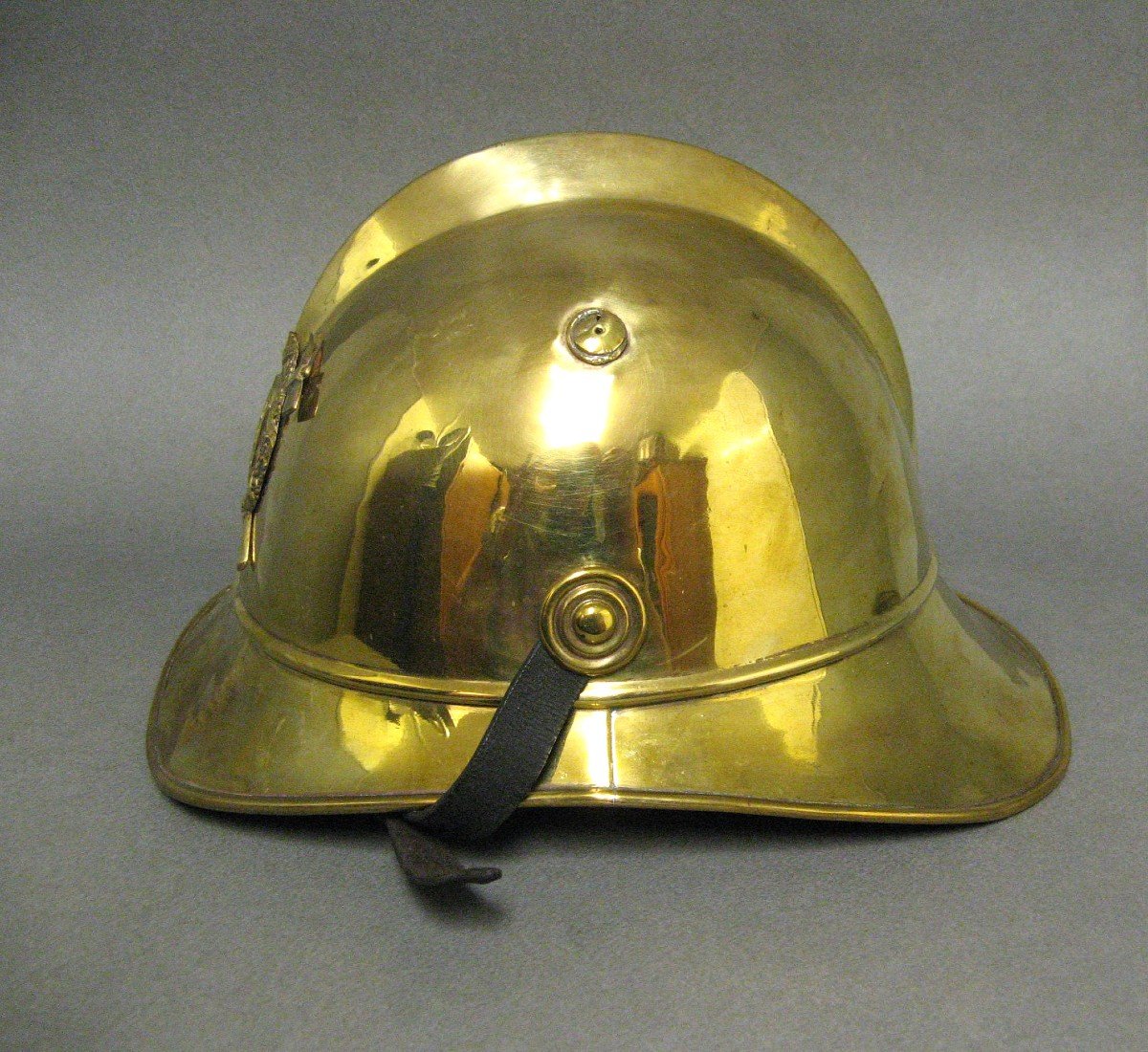 Helmet Of The Firefighters Of The Imperial Territory Of Alsace-lorraine, 1871-1919.-photo-1