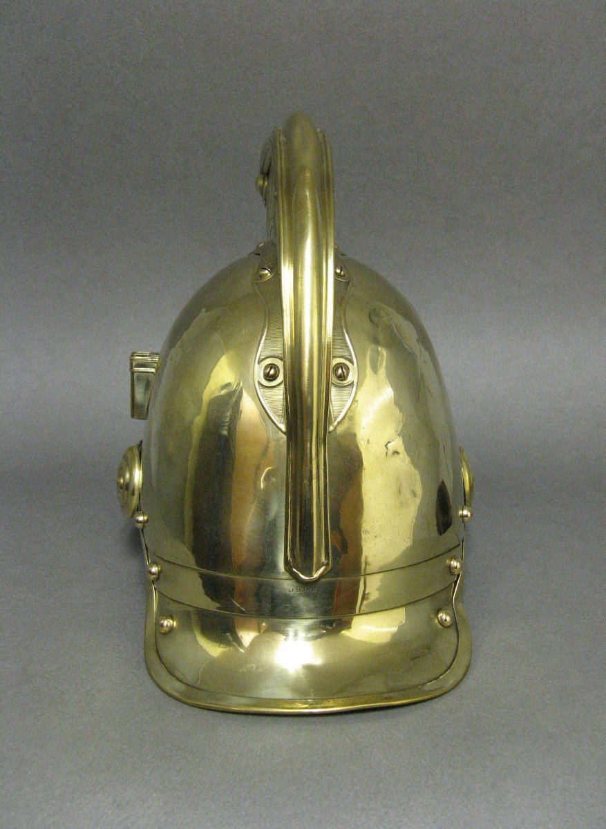 Firefighter Helmet From The Municipality Of Rochefort/loire, Year 1855, Second Empire.-photo-4