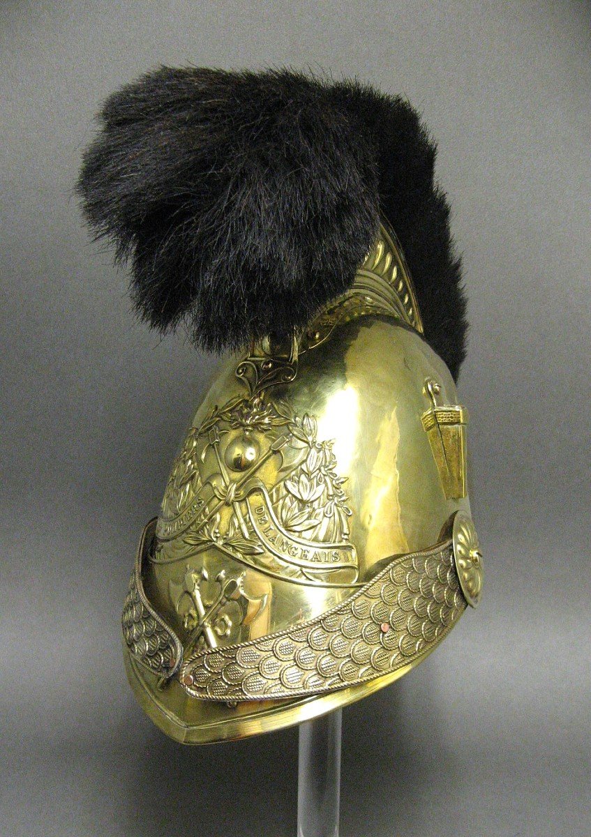 Casque De Sapeur Pompier Mle 1852 De La Ville De Langeais.