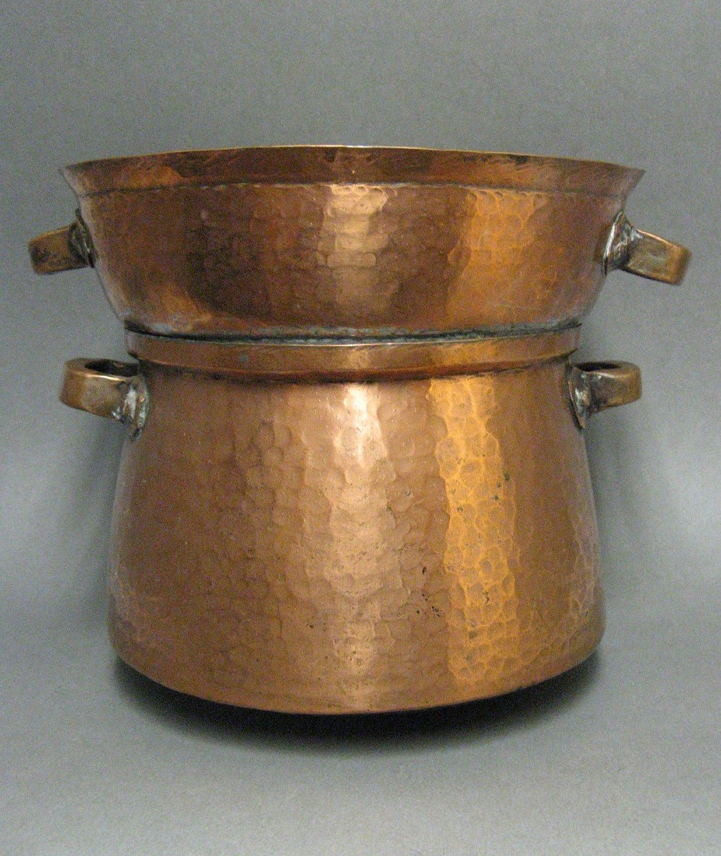 19th Century Hammered Copper Steamer.-photo-2