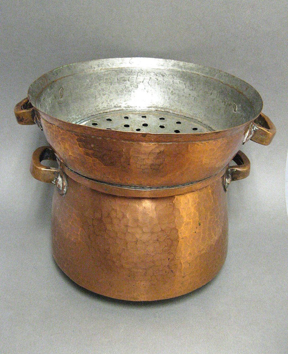 19th Century Hammered Copper Steamer.