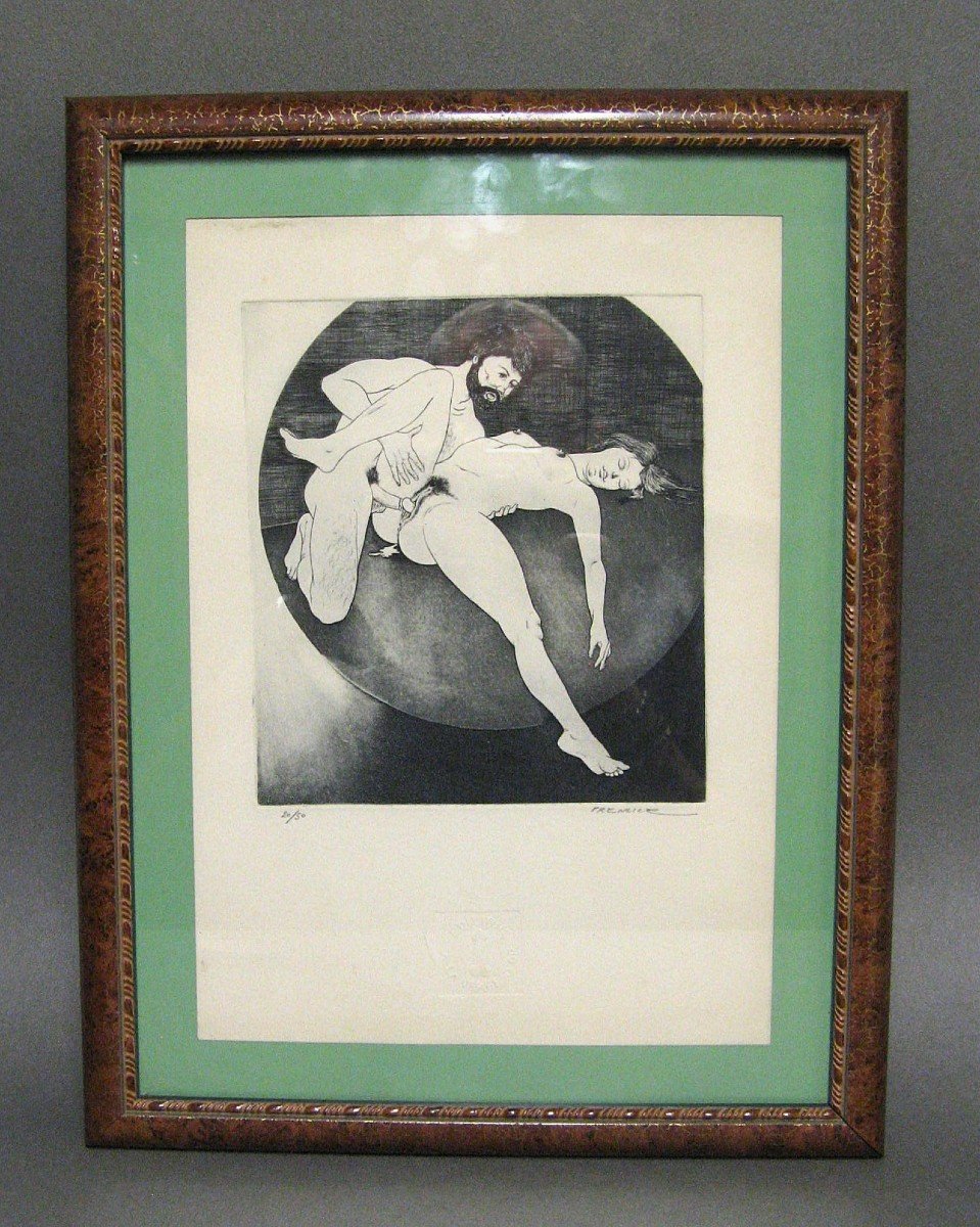 Erotic Litho Signed Prenlice - Pseudonym Of André Leprince.