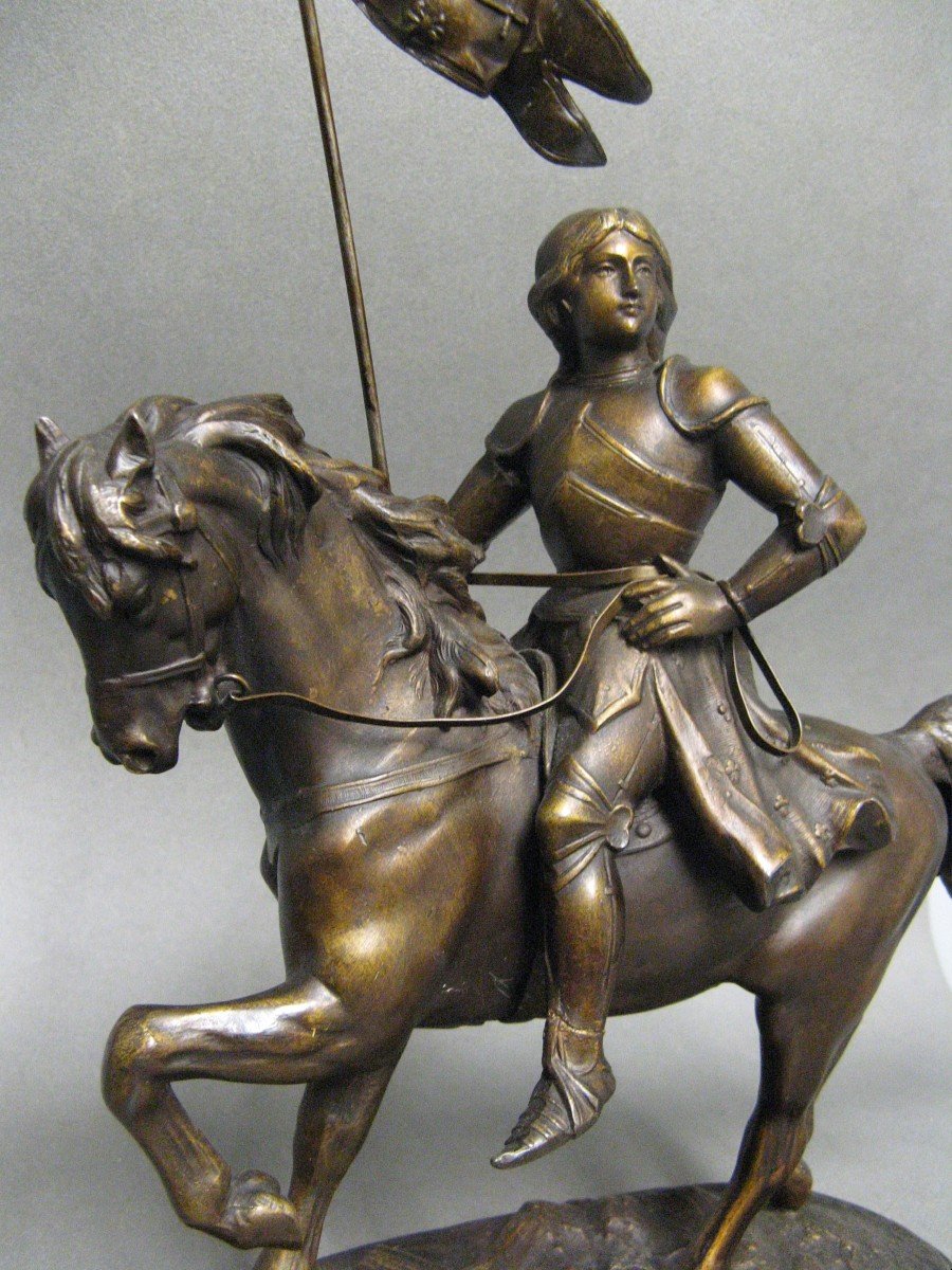 Joan Of Arc Equestrian Statue 19th Century.-photo-2