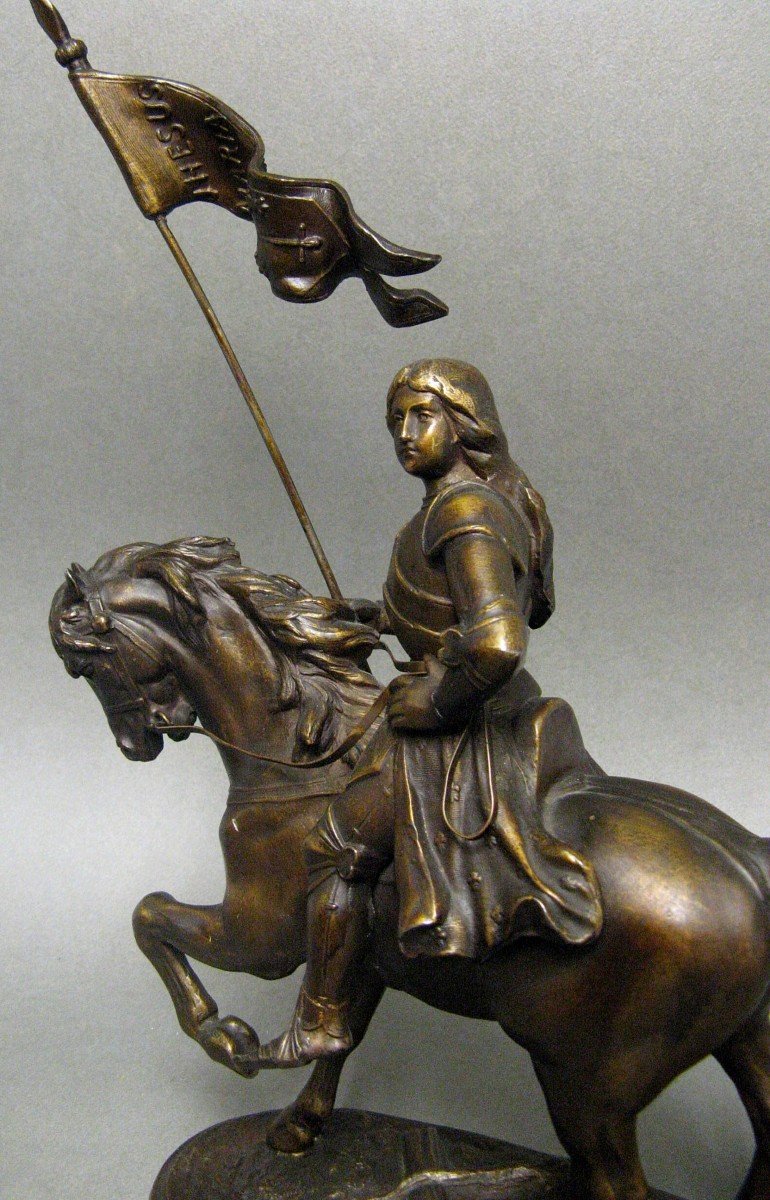 Joan Of Arc Equestrian Statue 19th Century.-photo-2