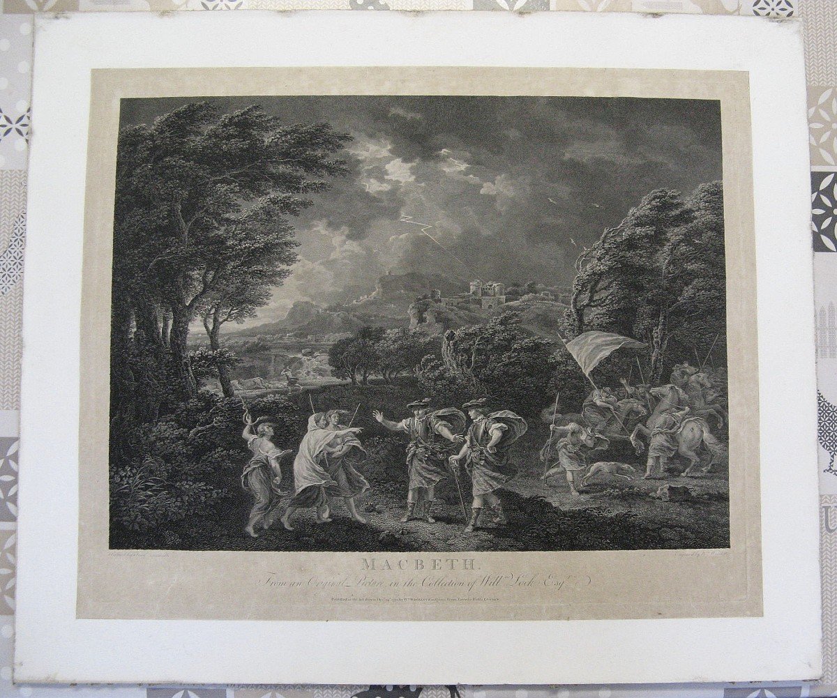 18th Century Strong Water. William Woollett, Francesco Zuccarelli d'Apres. Macbeth And The Witches.-photo-3