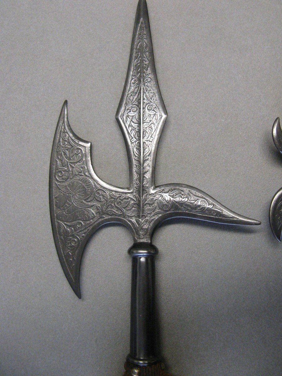 Halberd And Parement Halberd From The Viollet Le Duc Period, 19th Century.-photo-4