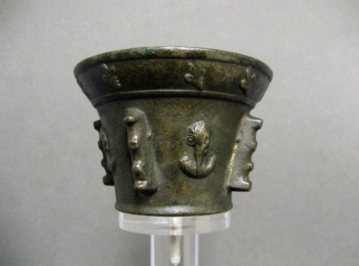 17th Century Bronze Mortar. Fleur De Lys.-photo-3