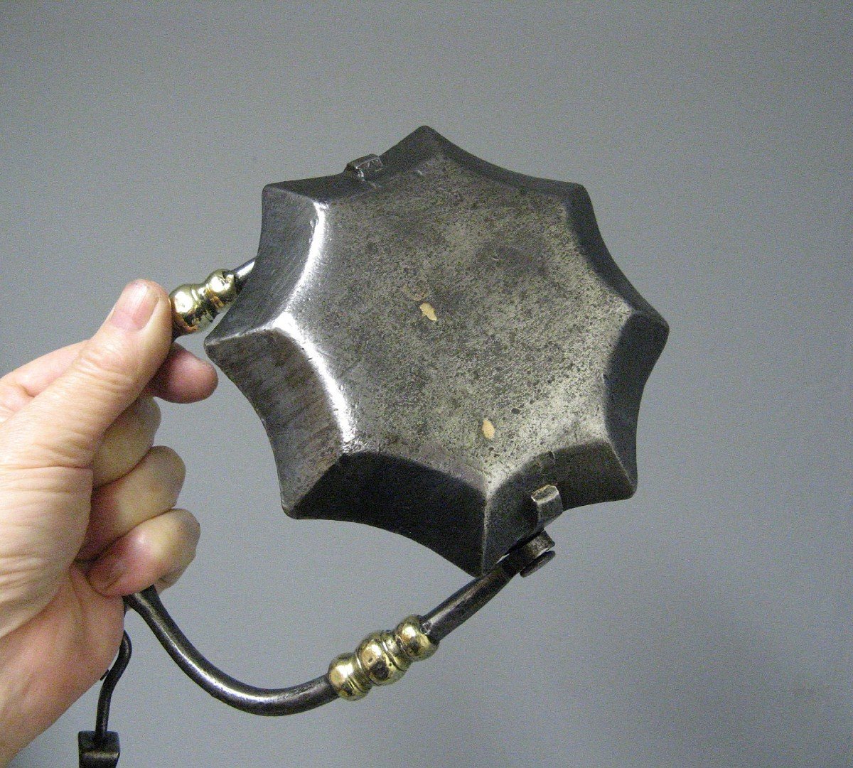 19th Century Miner's Rave Lamp With Sides.-photo-4