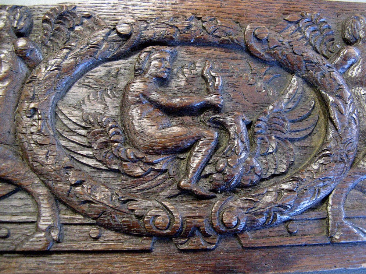 16th Century Haute Epoque Carved Wooden Panel.-photo-2