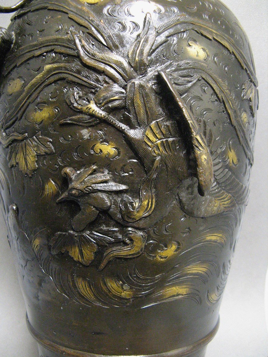 Decorative Bronze Dragon. Chinese Vase 20th Century.-photo-4