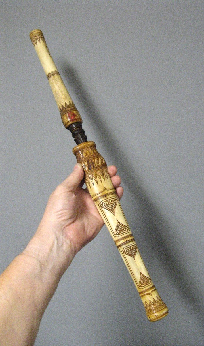 Carved Bone Dagger Knife. Oceanic Tribal Art.-photo-3