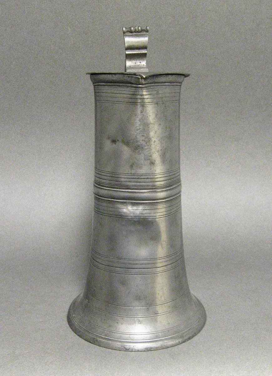 18th Century Pewter Wine Pitcher Strasbourg.-photo-2