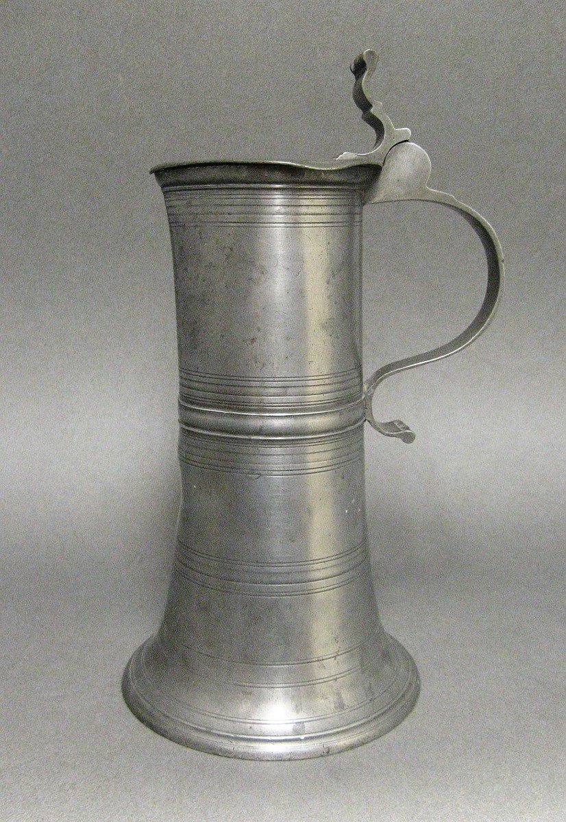 18th Century Pewter Wine Pitcher Strasbourg.-photo-3