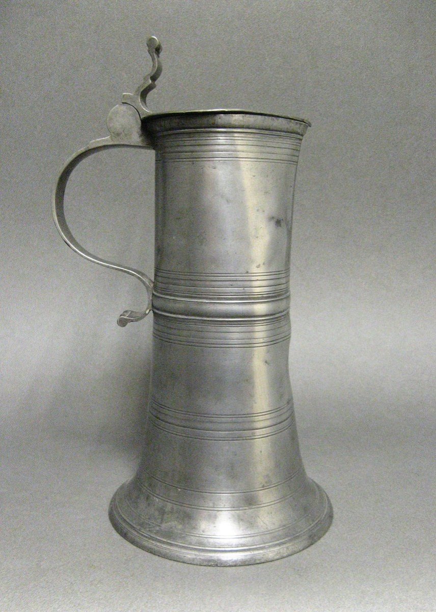 18th Century Pewter Wine Pitcher Strasbourg.