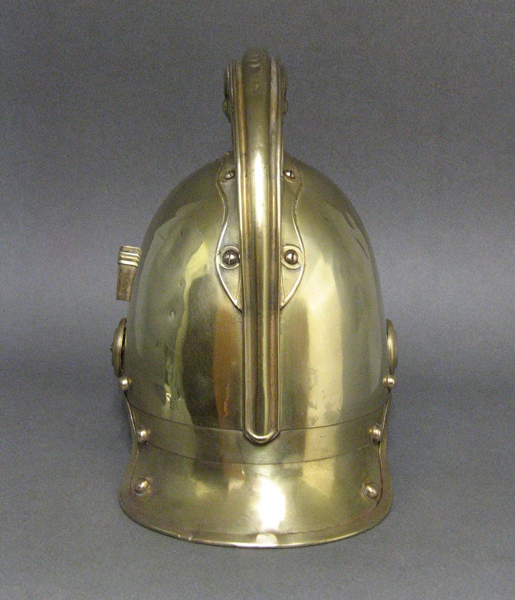 Casque De Sapeur Pompier De La Commune De Bucamps, Mle 1855, Second Empire.-photo-4