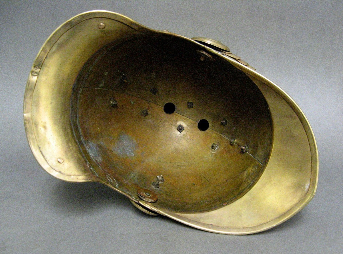 Casque De Sapeur Pompier De La Commune De Bucamps, Mle 1855, Second Empire.-photo-2