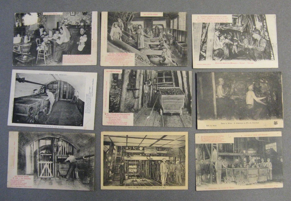 Lot De 44 Cartes Postales Anciennes sur le thème de la mine et la vie des mineurs.-photo-4