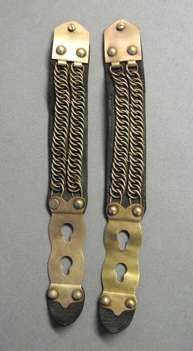 Pair Of 19th Century Cavalry Cuirass Shoulder Straps.