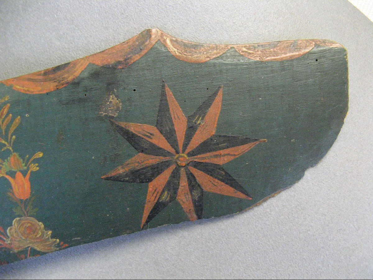 Linen Tool - Ecang In Polychrome Wood Decorated And Dated 1849.-photo-4