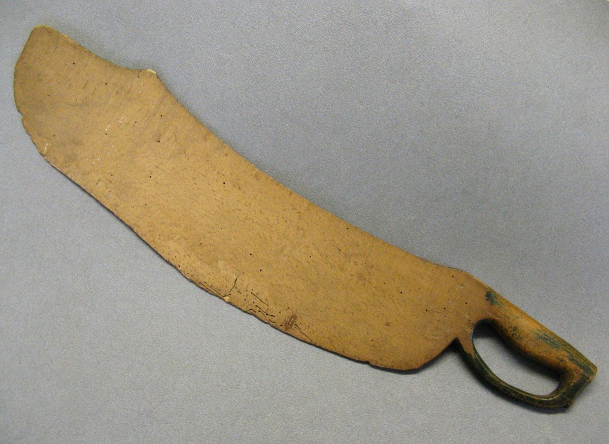 Linen Tool - Ecang In Polychrome Wood Decorated And Dated 1849.-photo-2