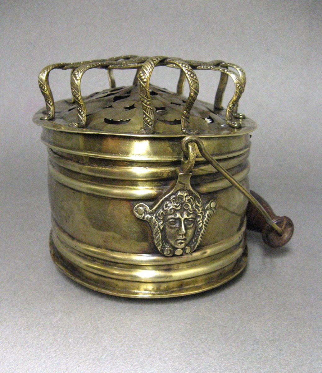 Brass Hand Warmer, Early 19th Century Empire Consulate.-photo-4