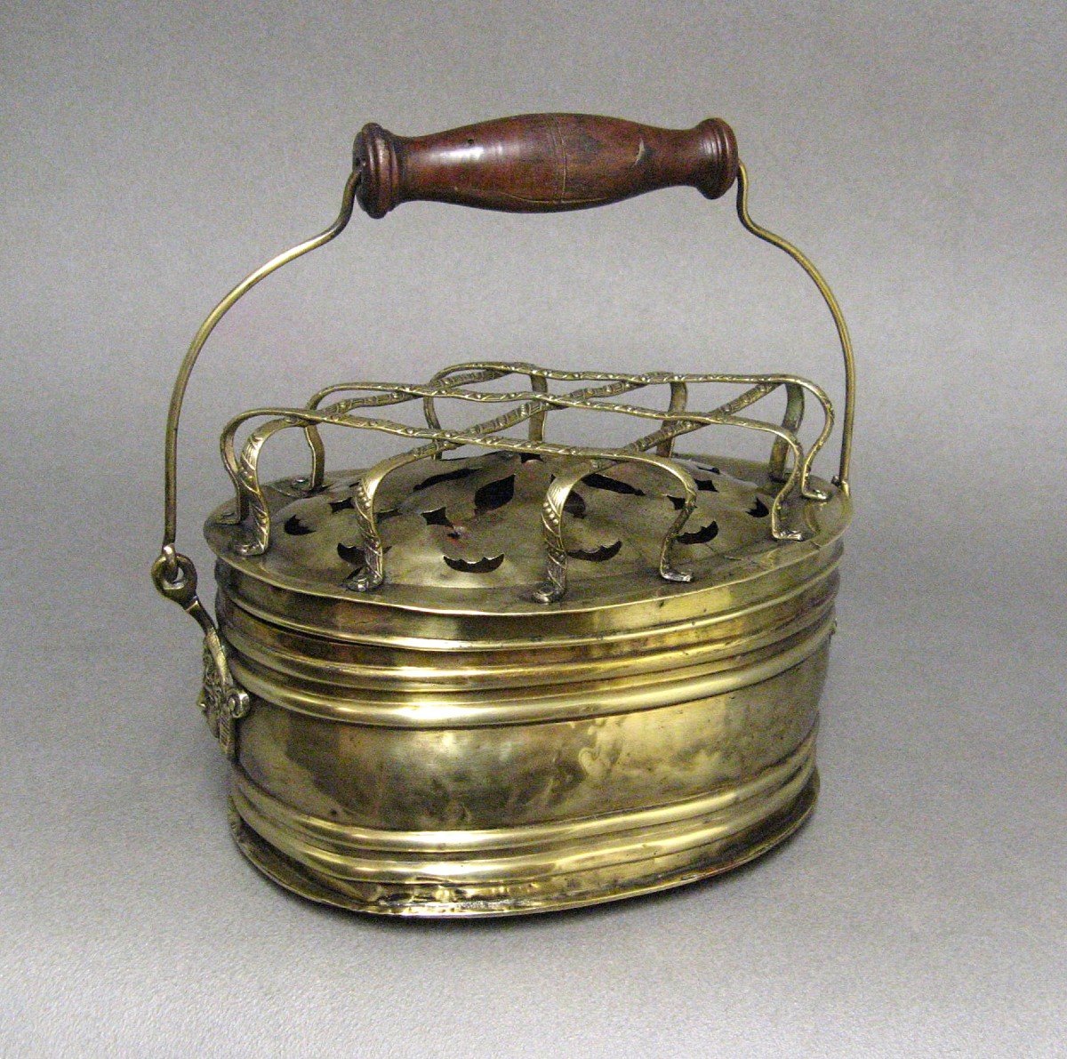 Brass Hand Warmer, Early 19th Century Empire Consulate.