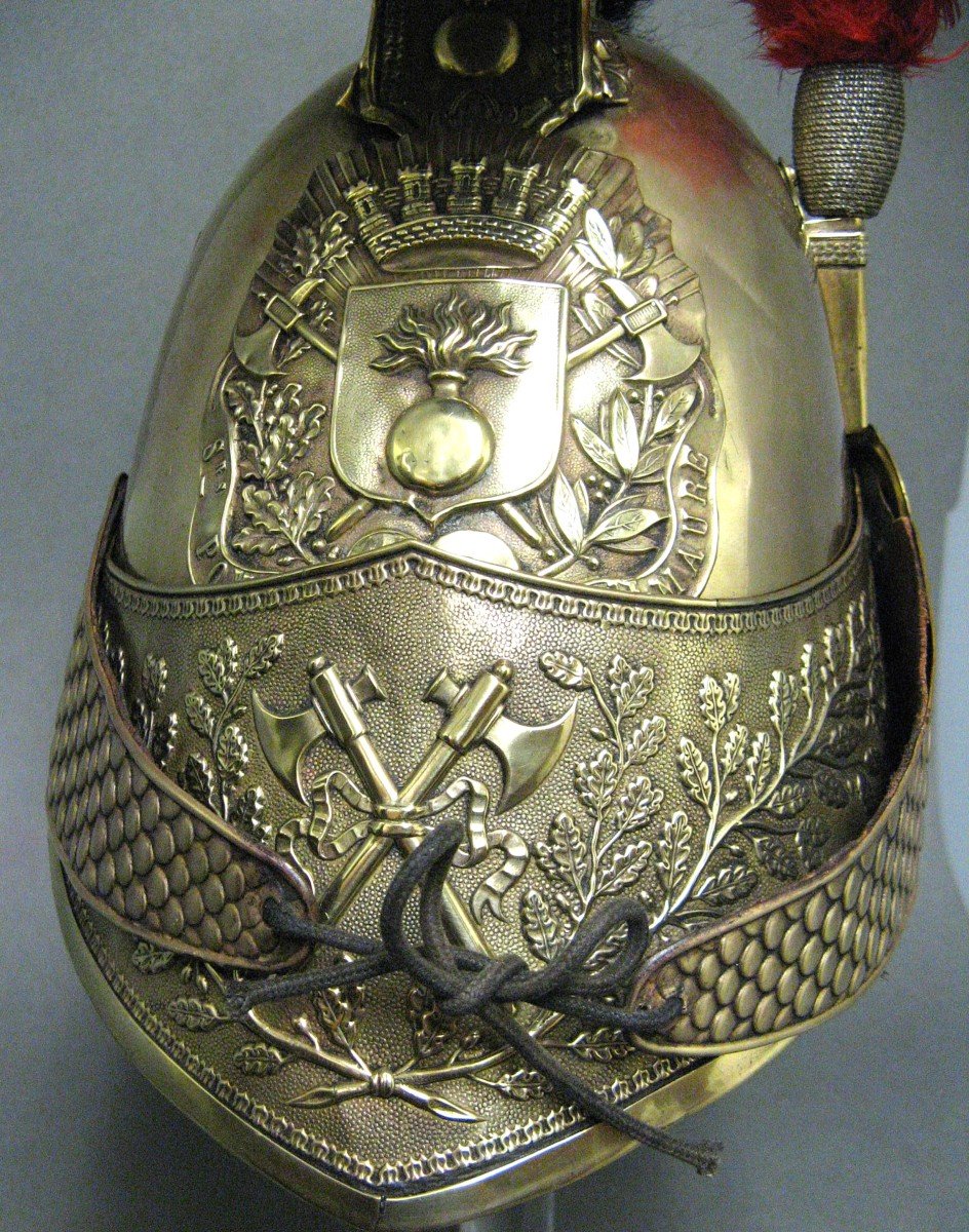 Casque De Pompier Officier Mle 1821 Ville De Ste Maure.-photo-2