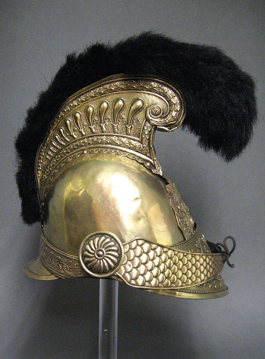 Casque De Pompier Officier Mle 1821 Ville De Ste Maure.-photo-1