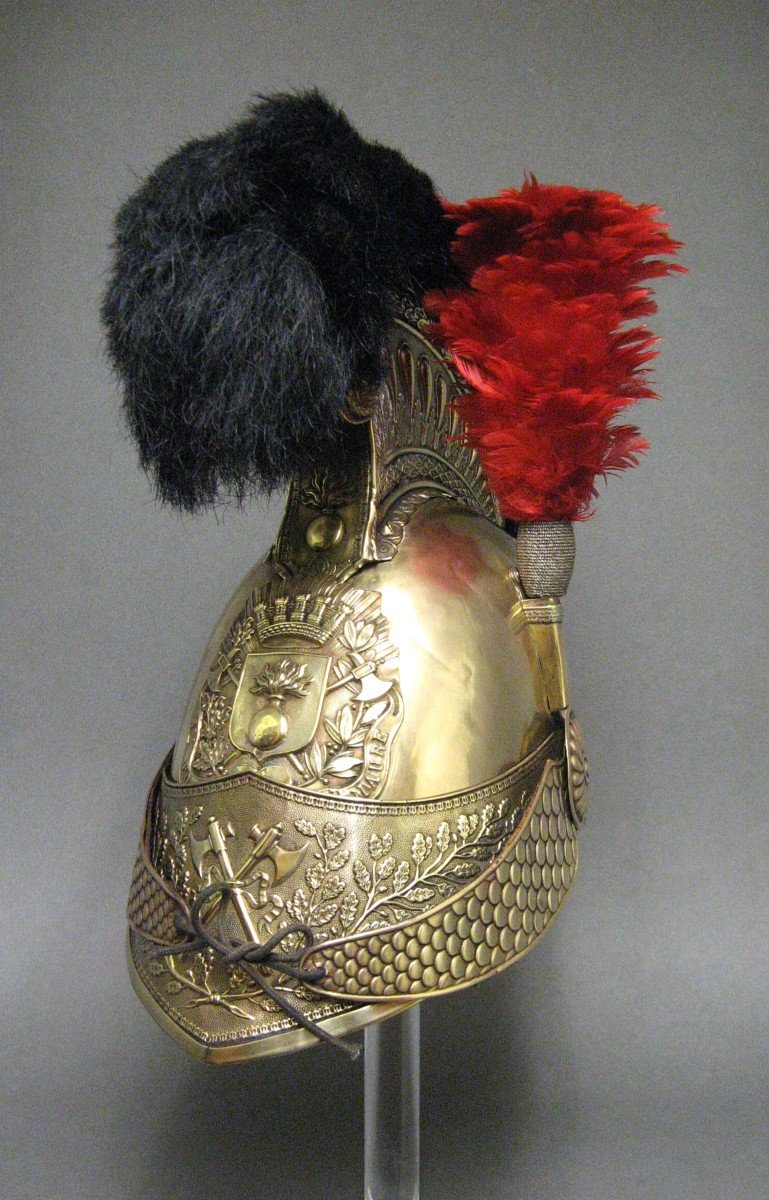 Casque De Pompier Officier Mle 1821 Ville De Ste Maure.