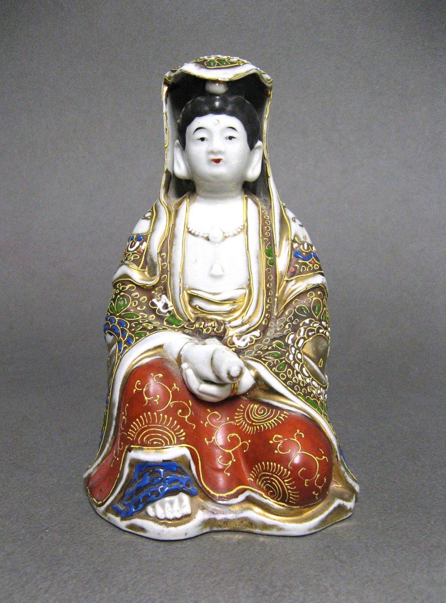 Statue Of Kannon Guanyin Satsuma Factory Late 19th Century. 