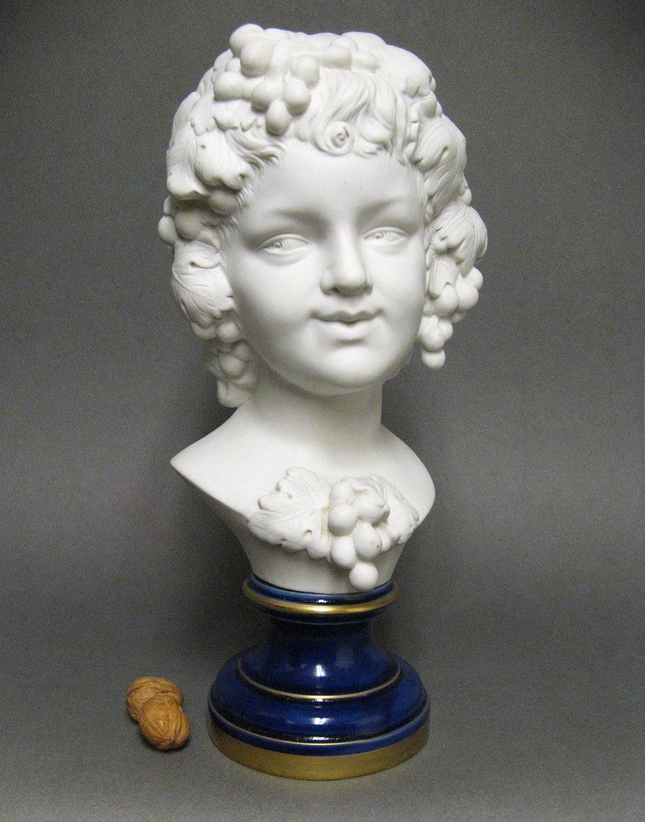 Biscuit Bust Of The Portrait Of Bacchus As A Child.