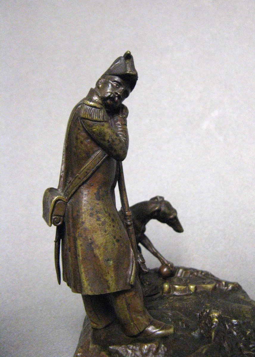 Bronze Sculpture Soldier Of The First Empire.-photo-2