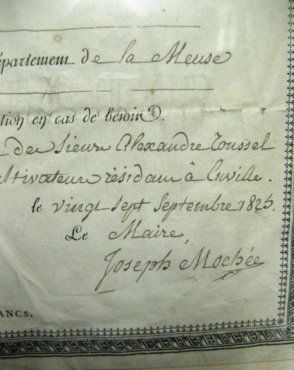 Période De La Restauration, Passeport De La Ville d'Enville Canton De Commercy.-photo-3