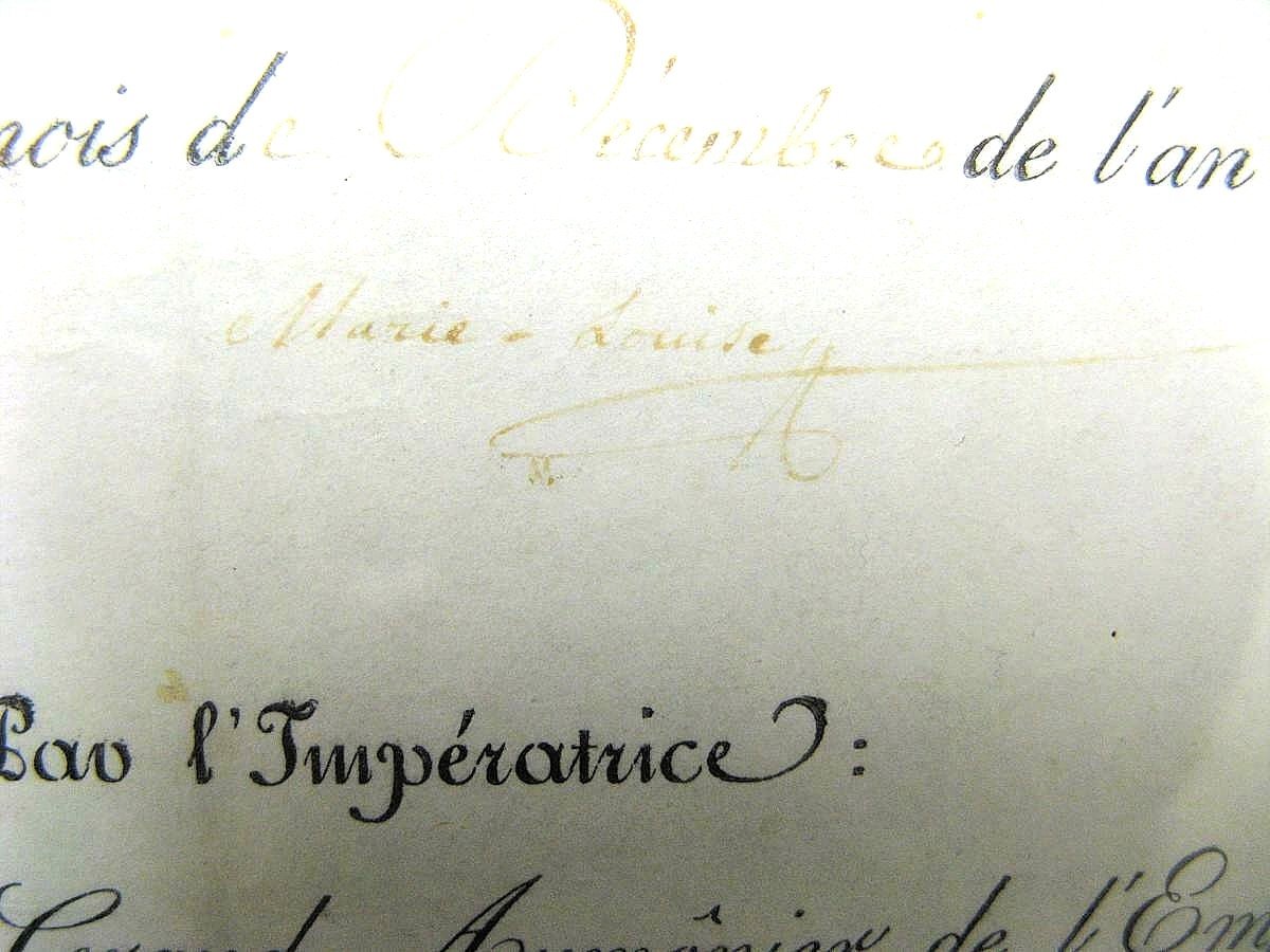 Brevet Signé Par l'Impératrice Marie Louise. 1 er Empire. Napoléon 1er-photo-3