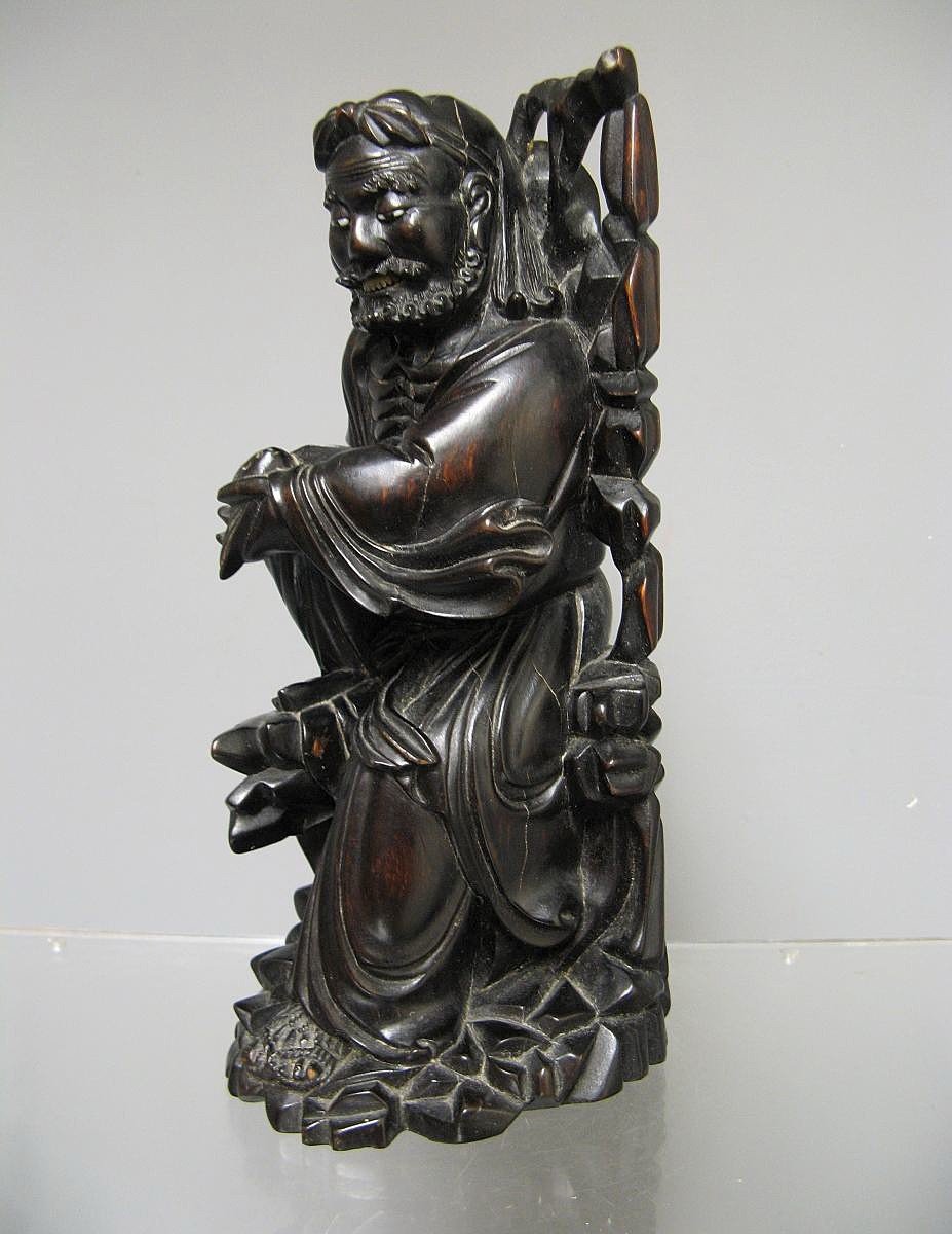 Iron Wood Sculpture. China Nineteenth. God Divinity Tao-photo-2