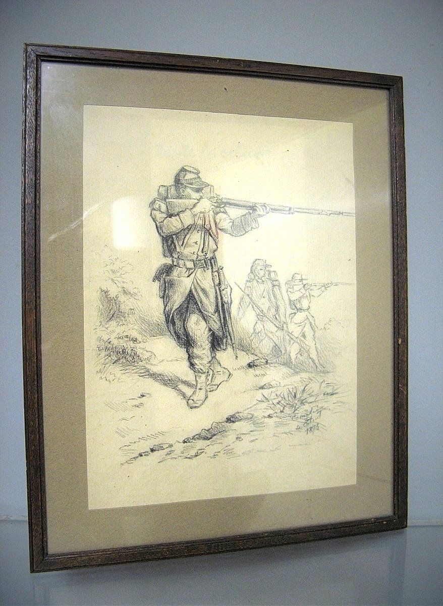 Dessin Militaire. Guerre Franco Allemande De 1870/73.-photo-3