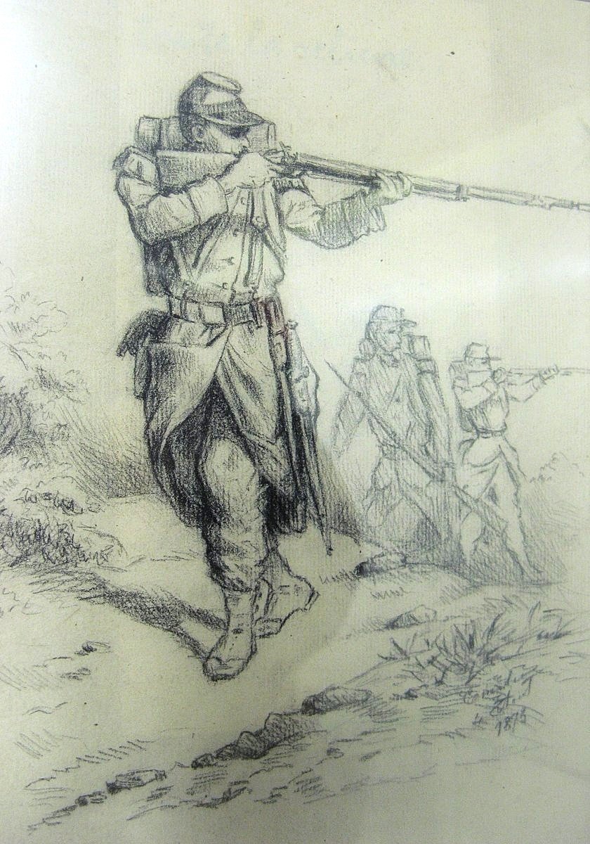 Dessin Militaire. Guerre Franco Allemande De 1870/73.