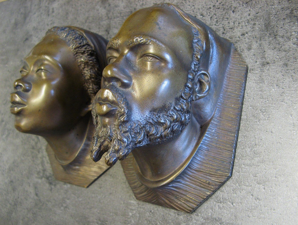 Pair Of Orientalist Pyrogen In Bronze Late Nineteenth.-photo-2