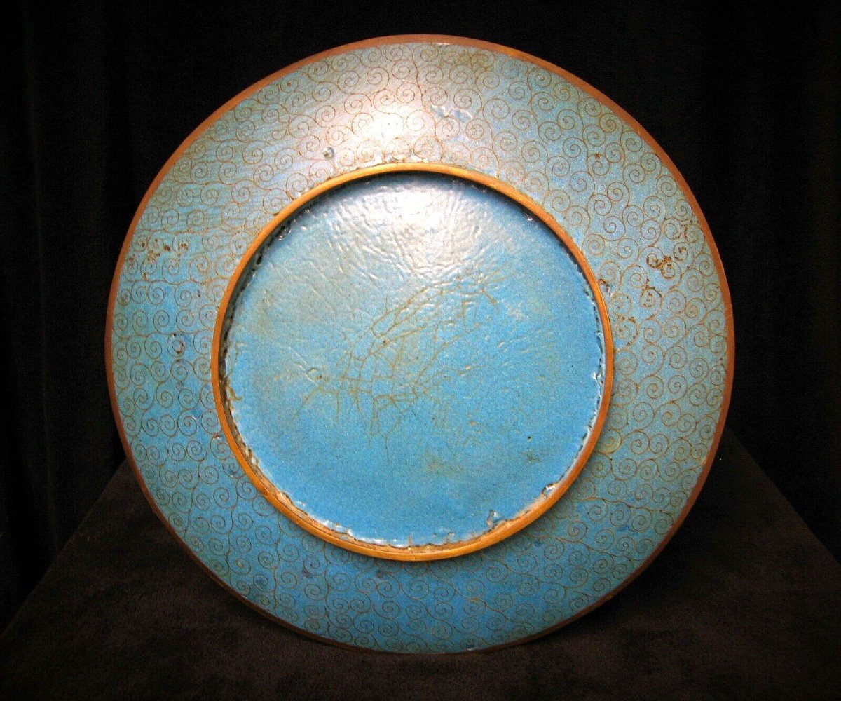 Large Platter In Cloisonné Enamels Nineteenth.-photo-4