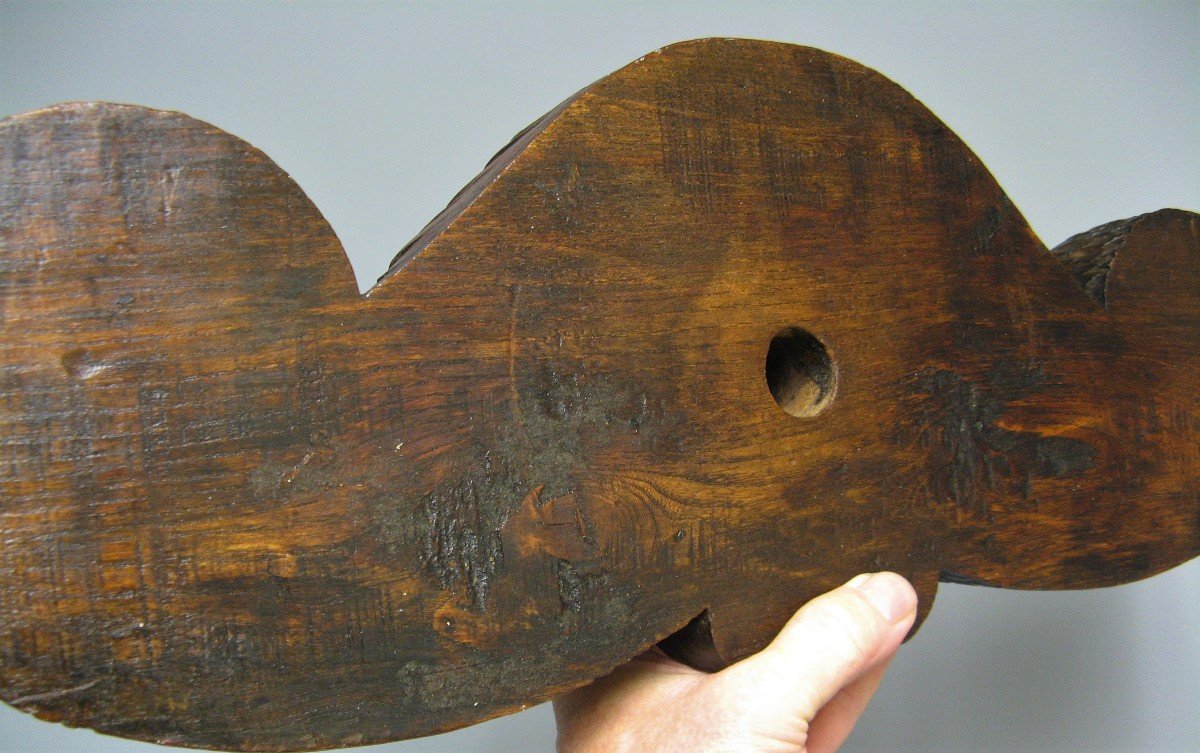 Lock Or Key Of Carved Wood Barrel Late Nineteenth.-photo-3