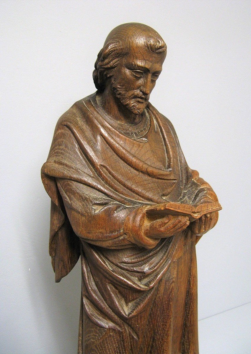 Saint In Carved Wood Late 18th Century.-photo-4