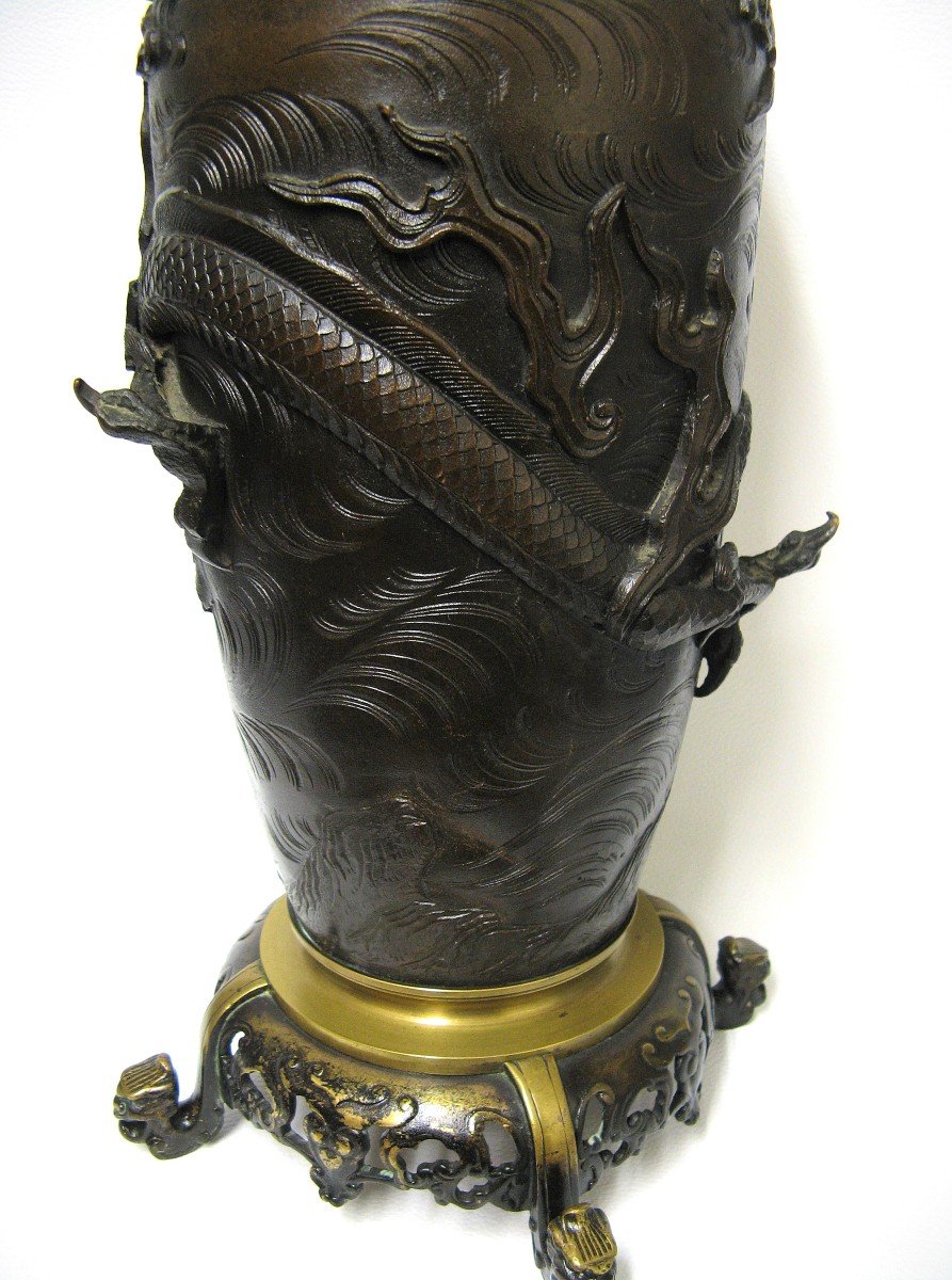 Nineteenth Bronze Dragon Jar. Asian Art.-photo-4