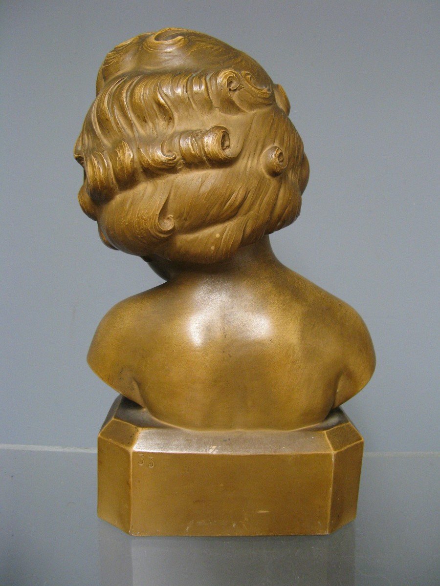 Art Deco Terracotta Child Bust By D. Daniel. -photo-4