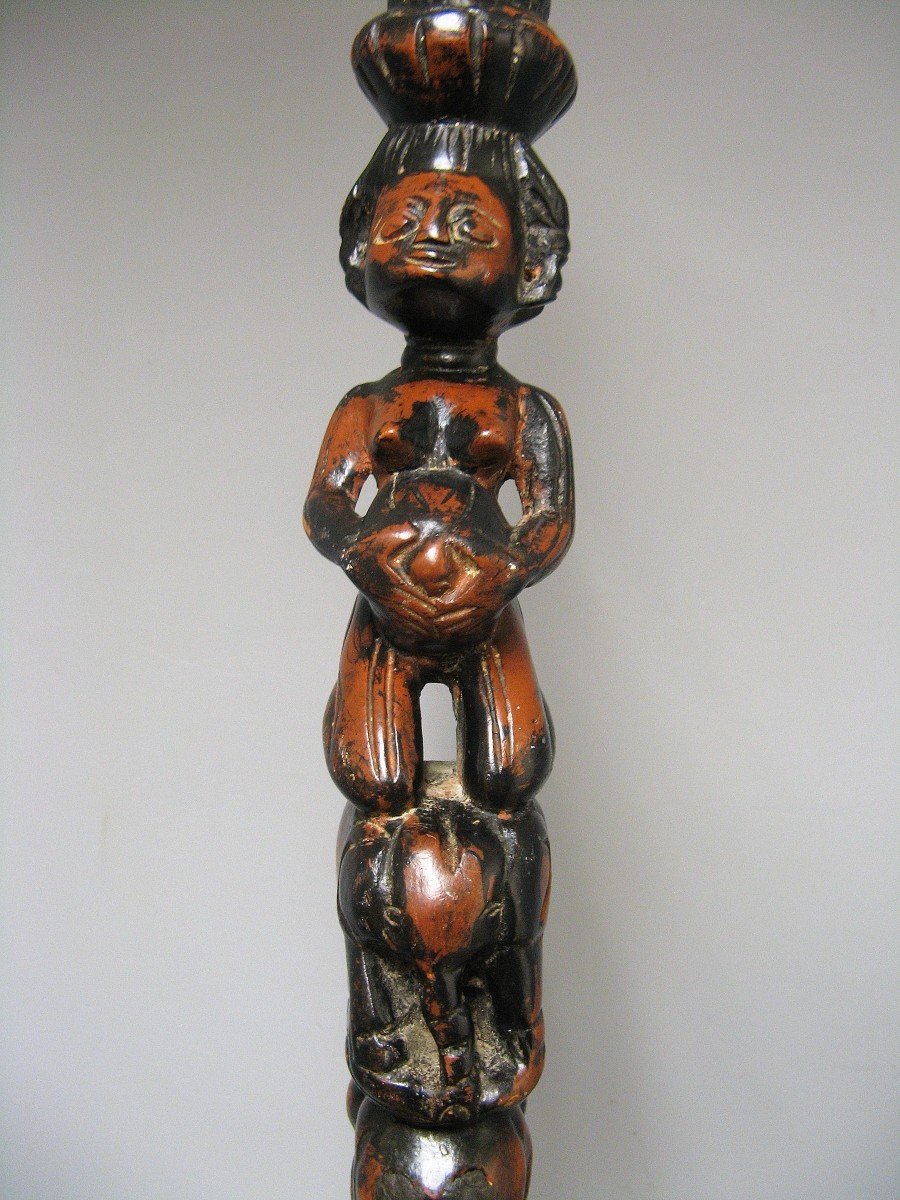 Polychrome Dignitary Cane. African Art. -photo-2