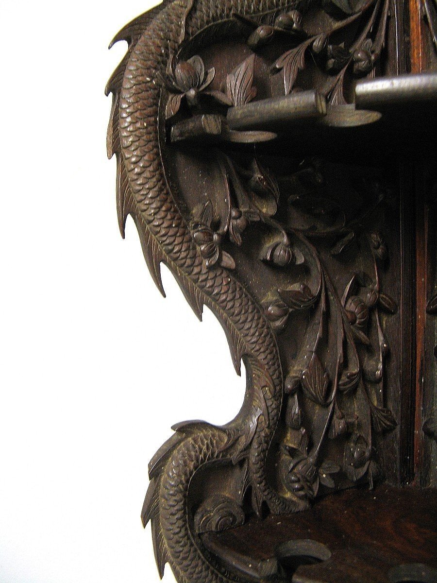 Corner Shelf. Rack For Opium Pipes. 19th Century Indochina.-photo-4