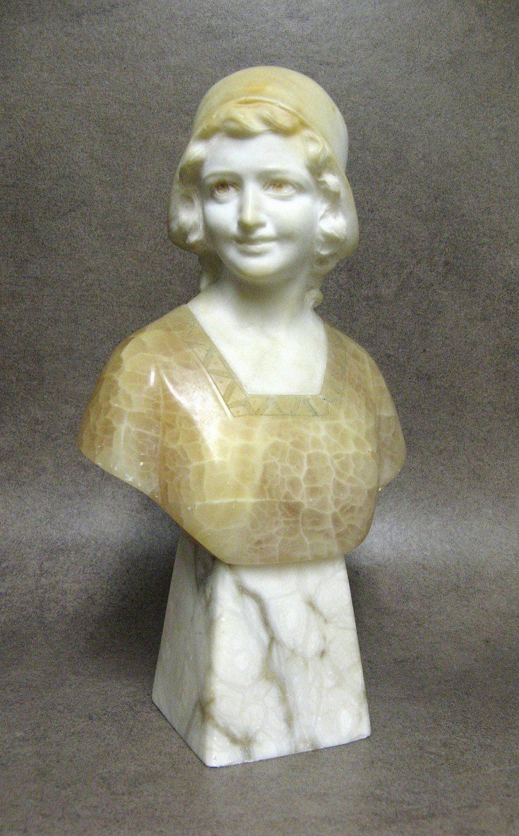 Bust Of Young Girl Signed A. Lessi.