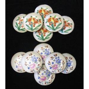 Two Series Of 6 Vintage Japanese Ceramic Plates